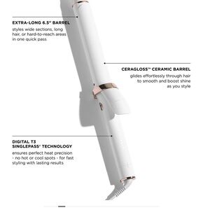 T3 White and Rose Gold Curling Iron